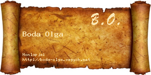 Boda Olga névjegykártya
