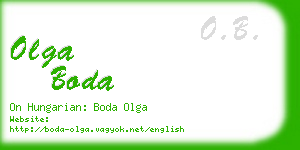 olga boda business card